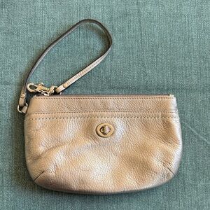 Coach Metallic Leather Wristlet